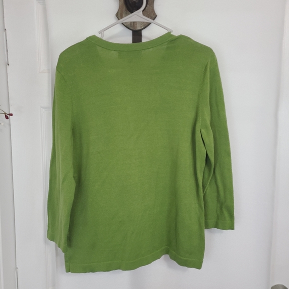 (1218) Jones New York Signature Woman's Long Sleeve V-Neck Button Down Sweater - Picture 12 of 16